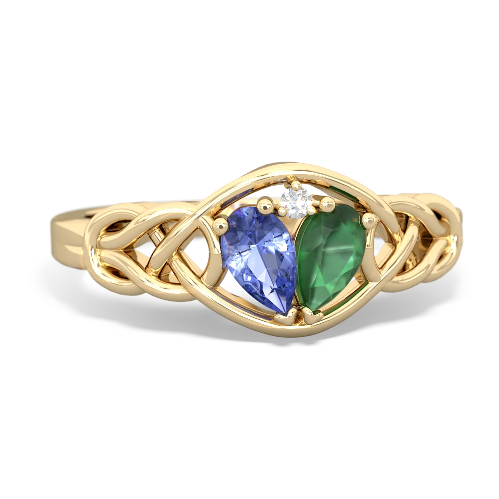 Tanzanite Celtic Love Knot 14K Yellow Gold ring R5420