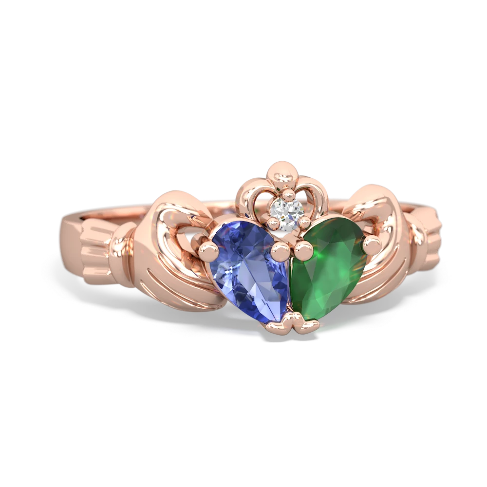 Tanzanite 'Our Heart' Claddagh 14K Rose Gold ring R2388