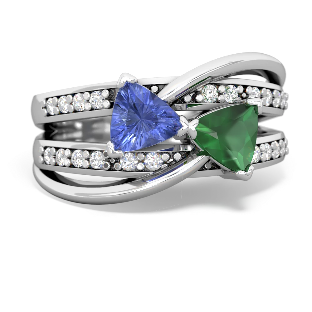 Tanzanite Bowtie 14K White Gold ring R2360