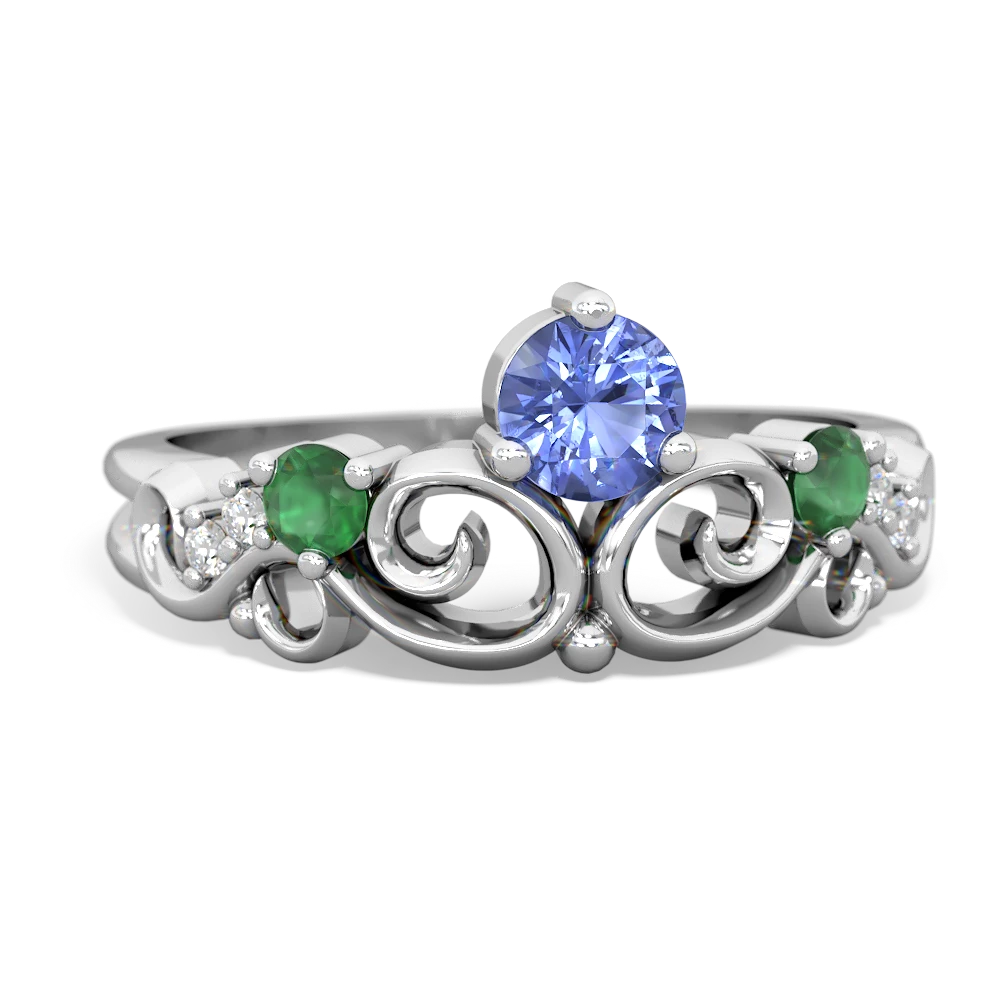 Tanzanite Crown Keepsake 14K White Gold ring R5740