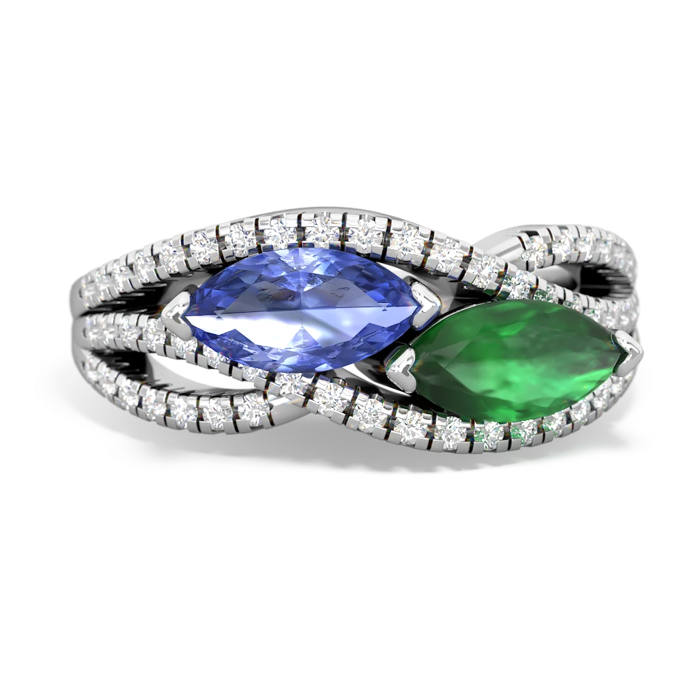 Tanzanite Diamond Rivers 14K White Gold ring R3070