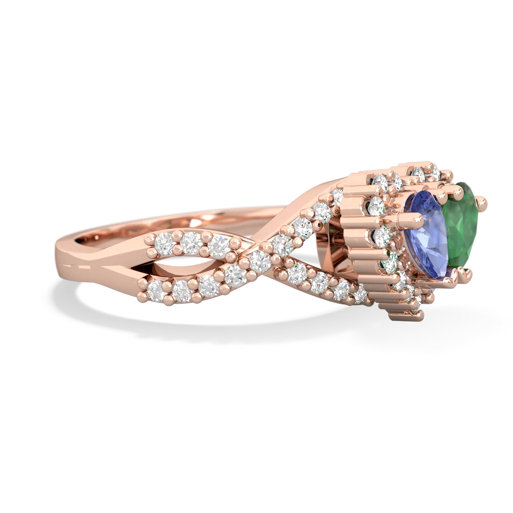 Tanzanite Diamond Twist 'One Heart' 14K Rose Gold ring R2640HRT