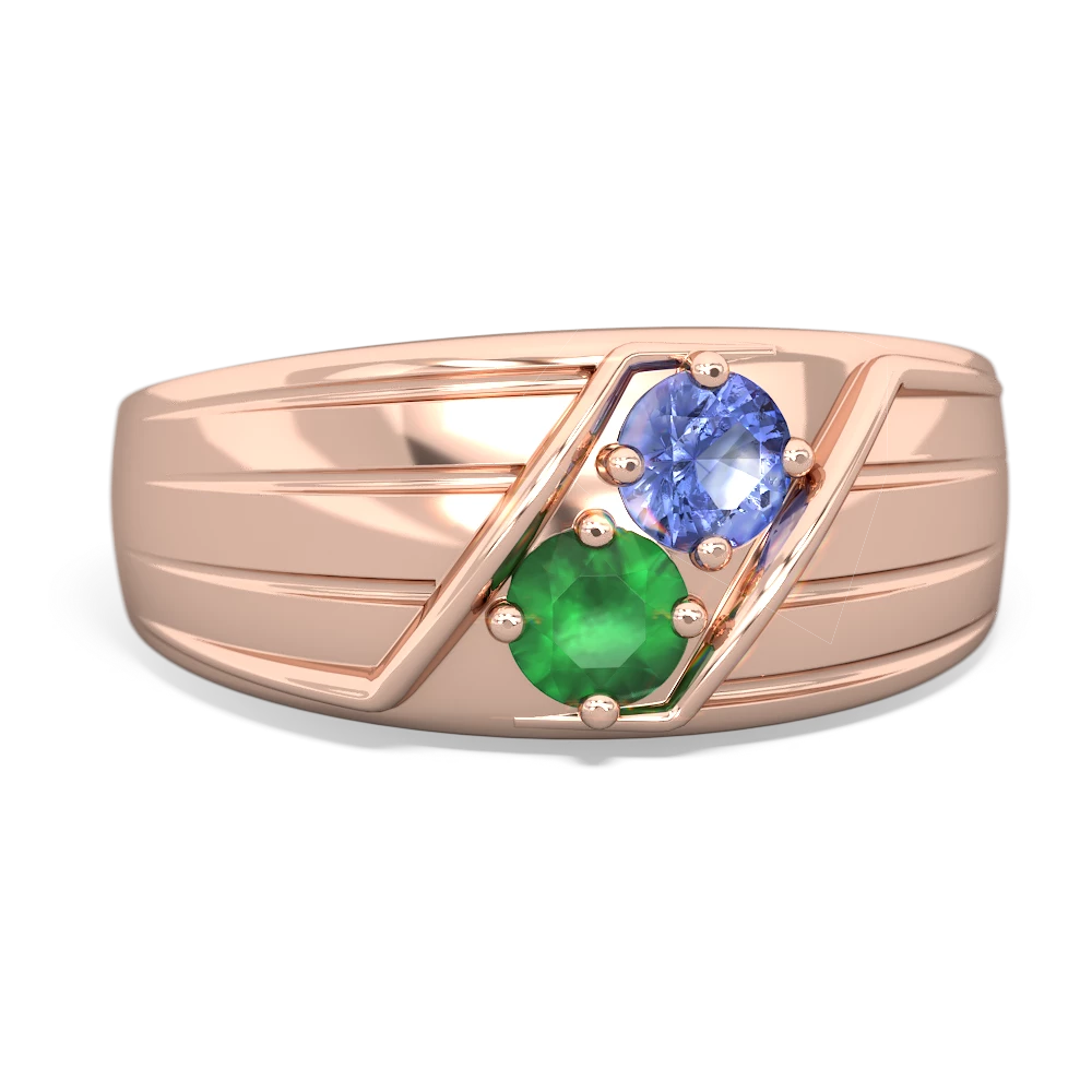 Tanzanite Men's Streamline 14K Rose Gold ring R0460