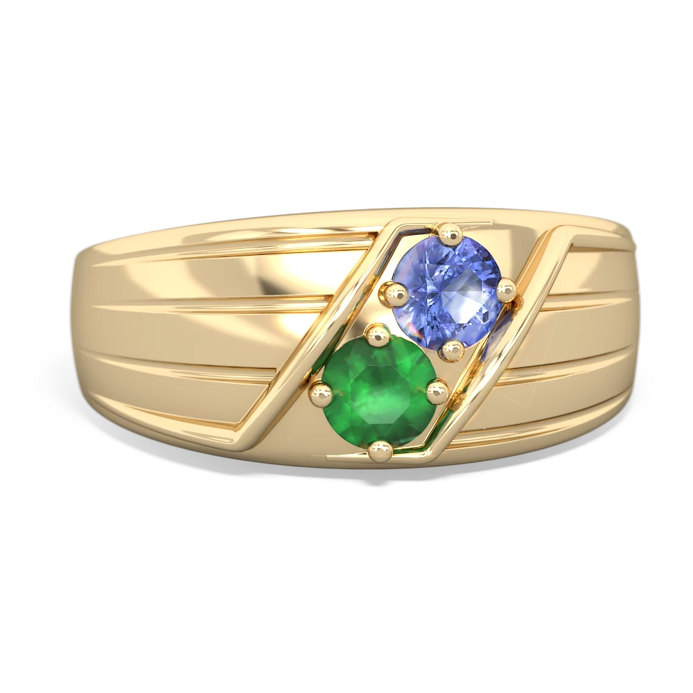 Tanzanite Men's Streamline 14K Yellow Gold ring R0460