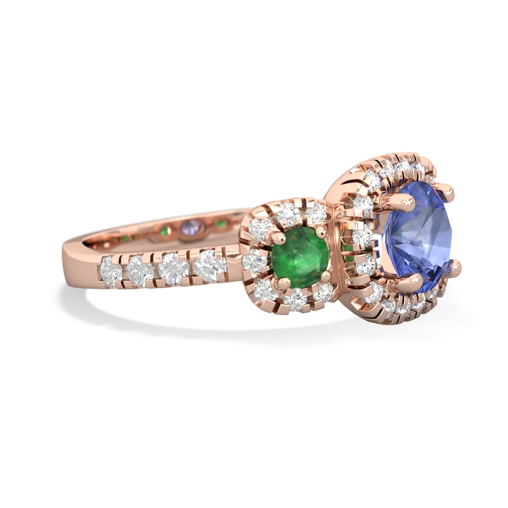 Tanzanite Regal Halo 14K Rose Gold ring R5350