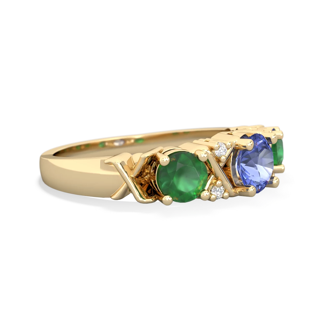 Tanzanite Hugs And Kisses 14K Yellow Gold ring R5016