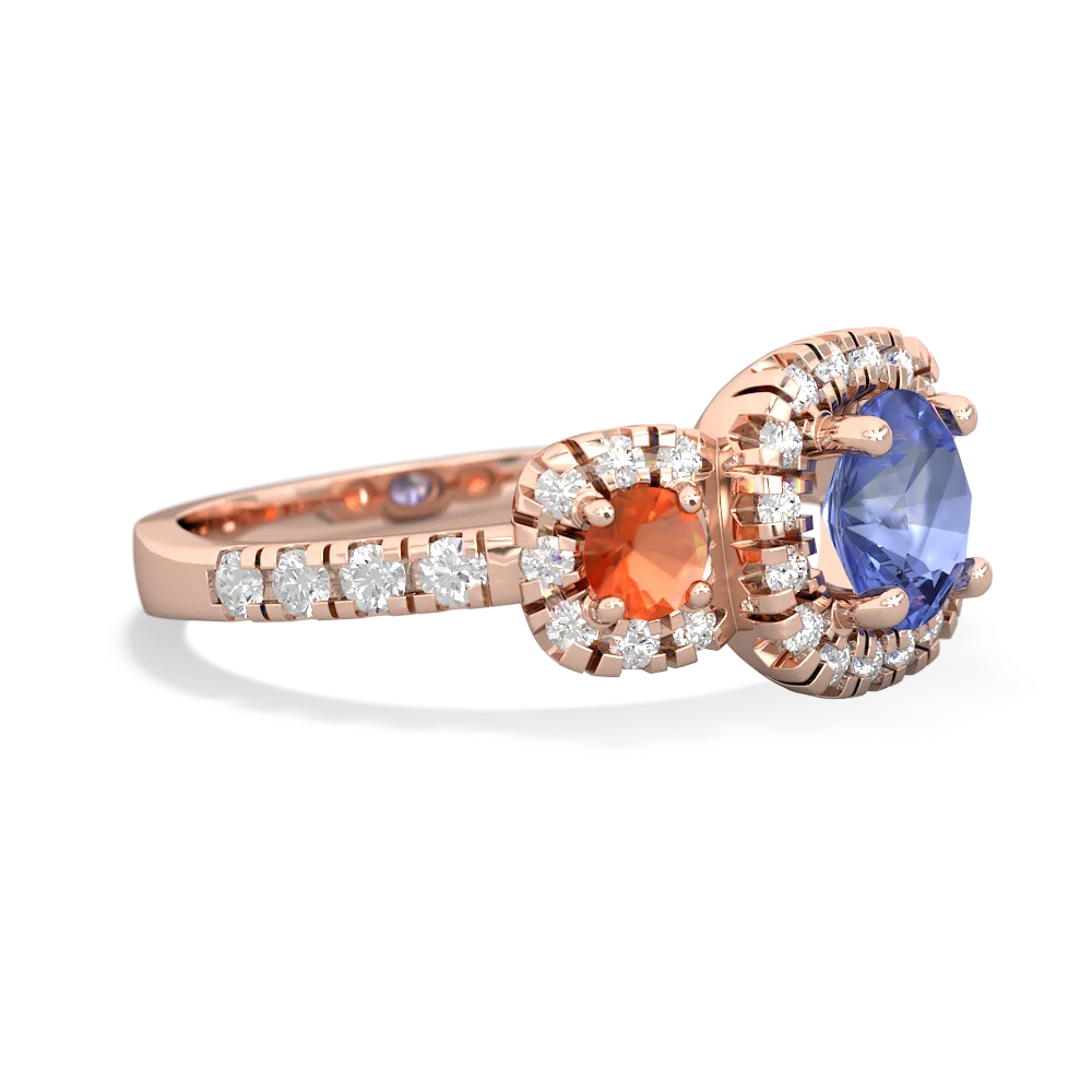 Tanzanite Regal Halo 14K Rose Gold ring R5350