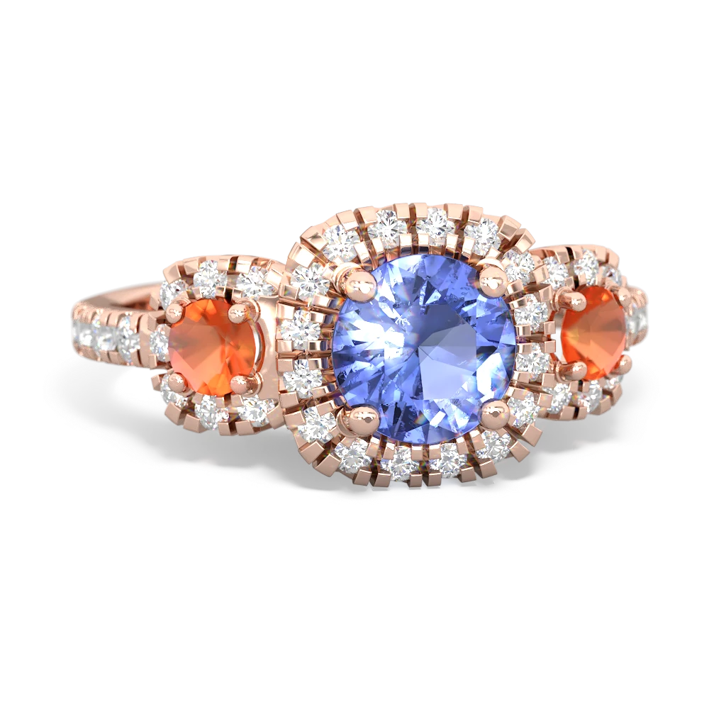 Tanzanite Regal Halo 14K Rose Gold ring R5350