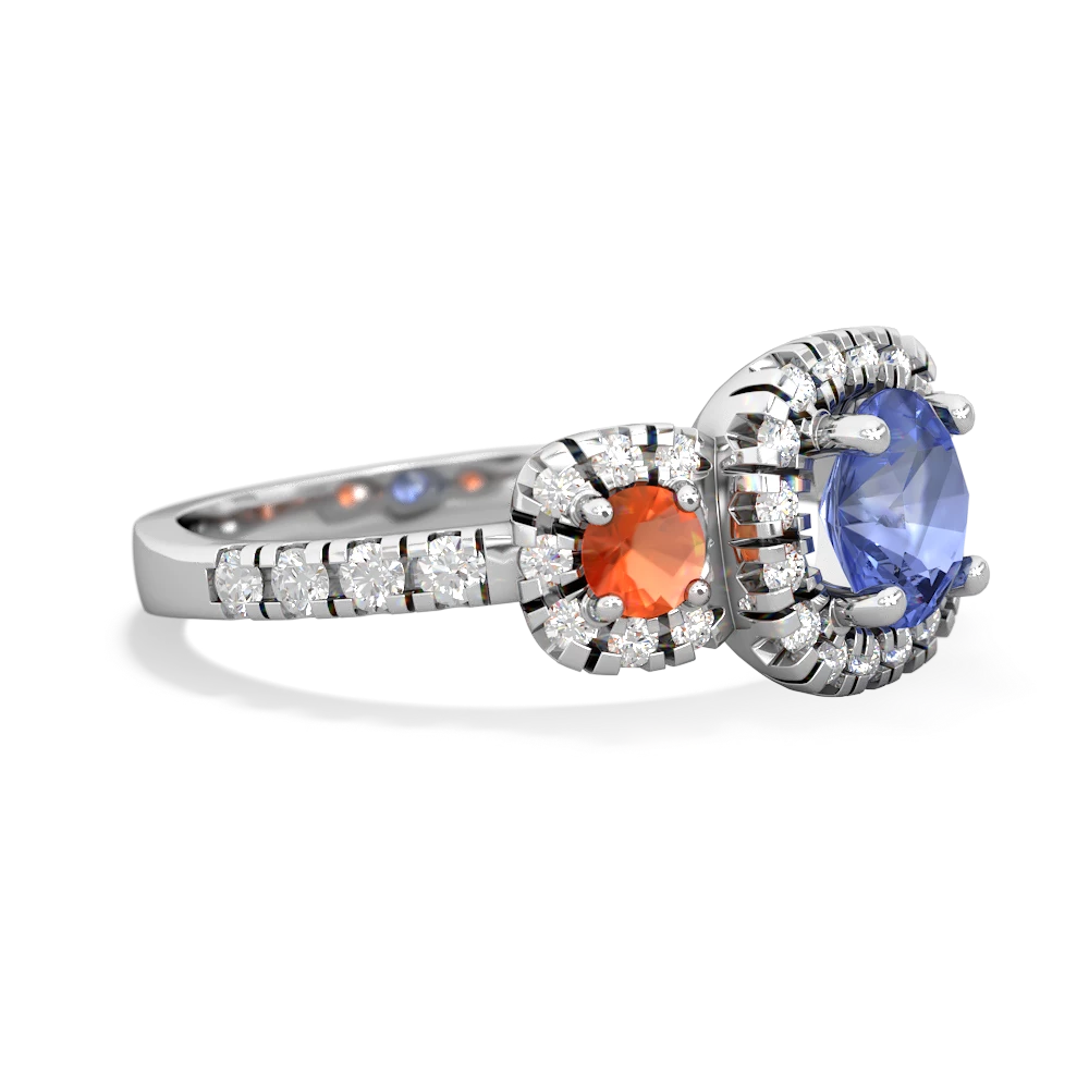 Tanzanite Regal Halo 14K White Gold ring R5350