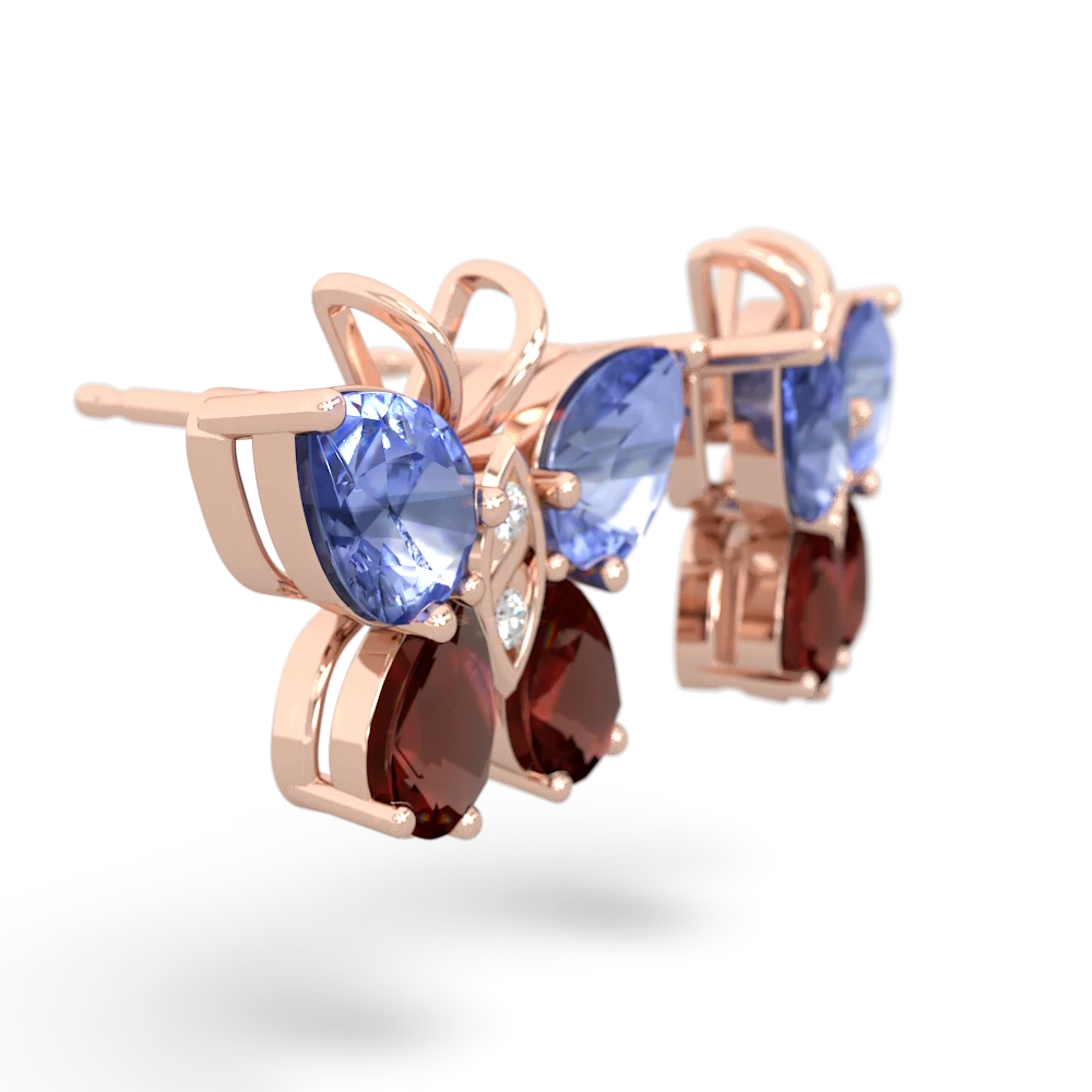 Tanzanite Butterfly 14K Rose Gold earrings E2215