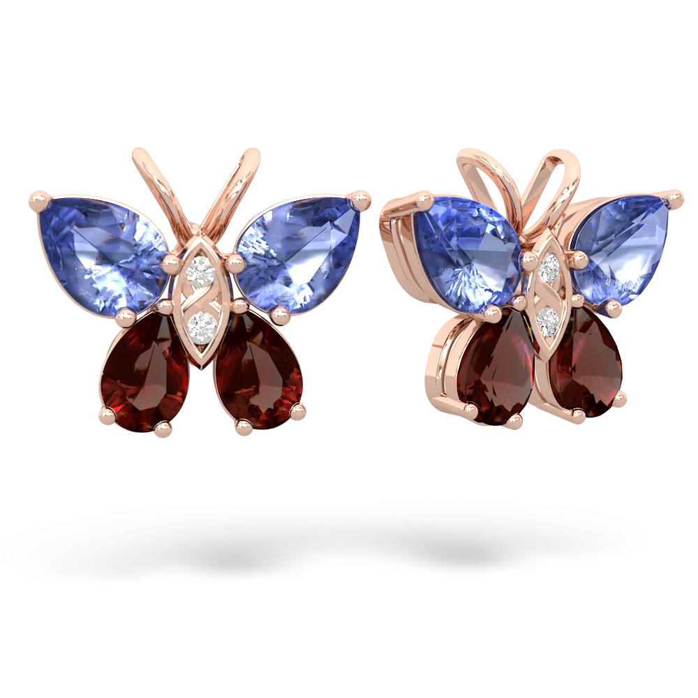 Tanzanite Butterfly 14K Rose Gold earrings E2215