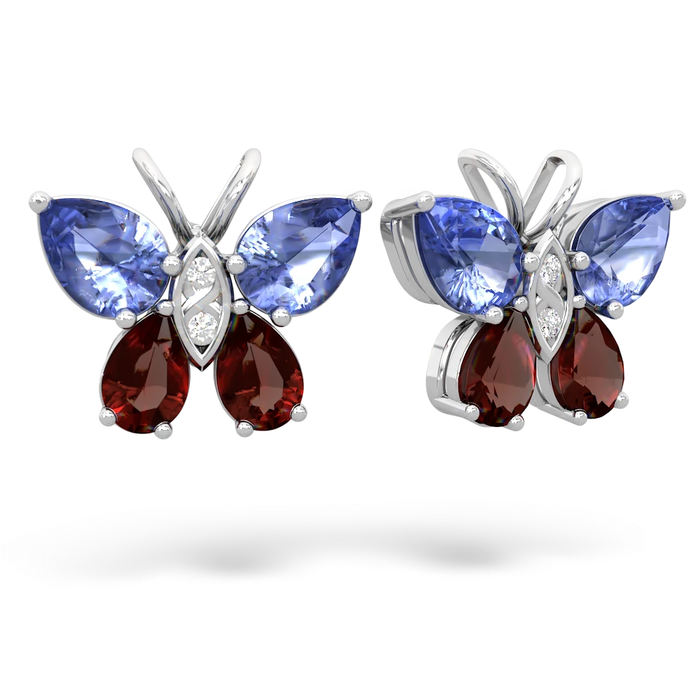 Tanzanite Butterfly 14K White Gold earrings E2215