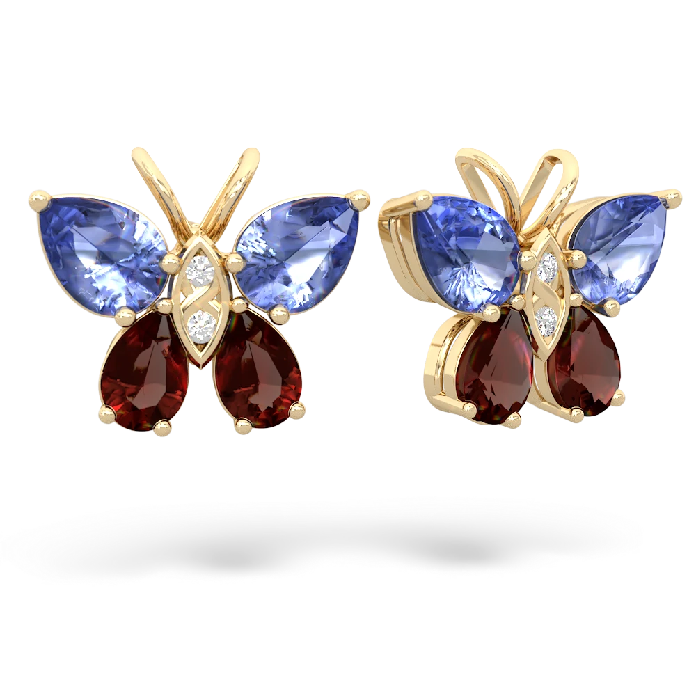 Tanzanite Butterfly 14K Yellow Gold earrings E2215