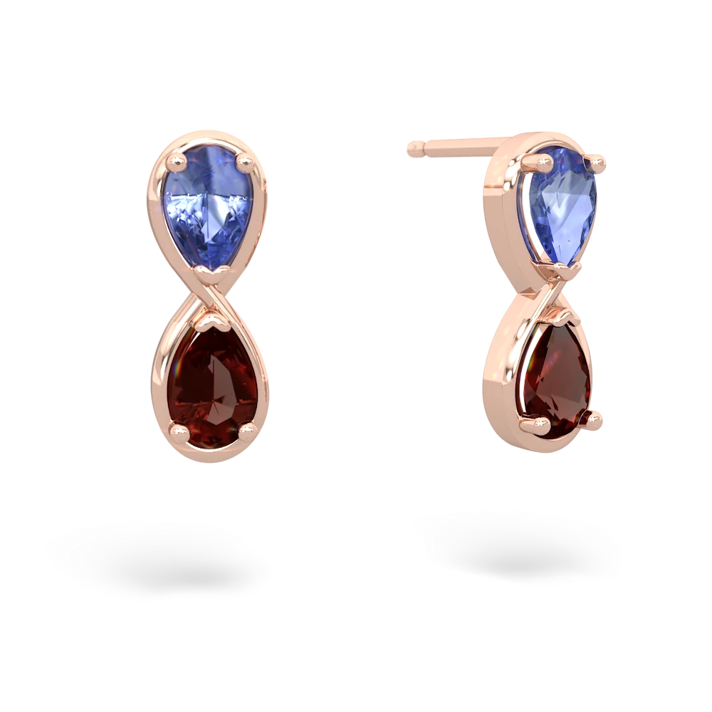 Tanzanite Infinity 14K Rose Gold earrings E5050