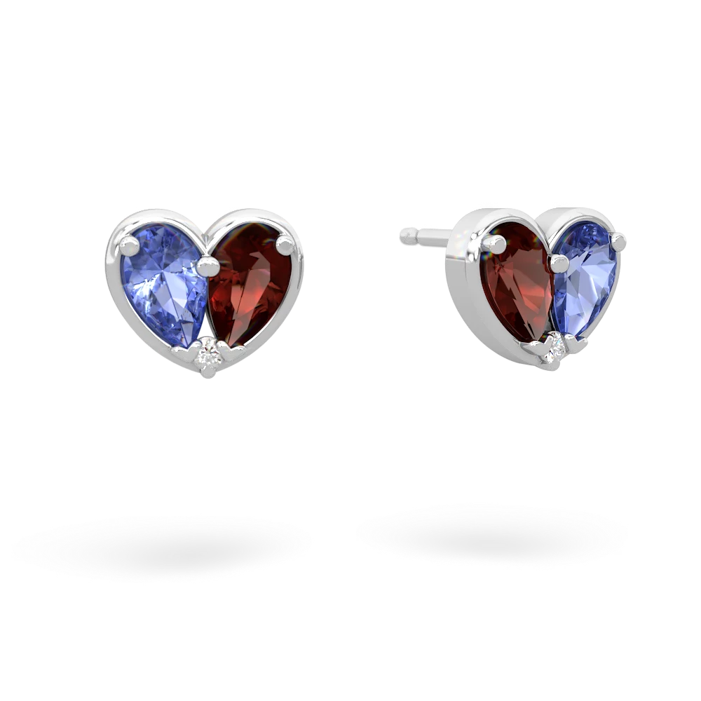 Tanzanite 'Our Heart' 14K White Gold earrings E5072