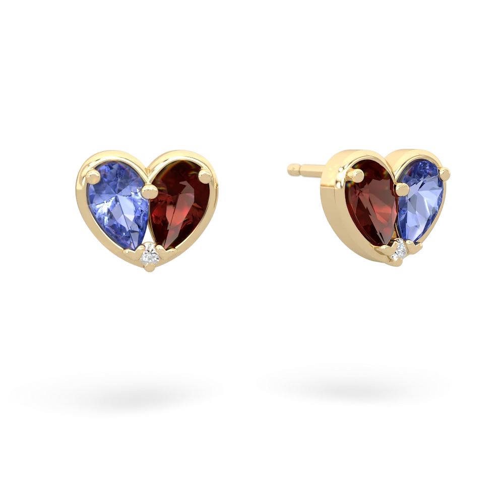 Tanzanite 'Our Heart' 14K Yellow Gold earrings E5072