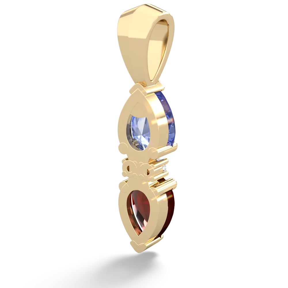 Tanzanite Bowtie Drop 14K Yellow Gold pendant P0865