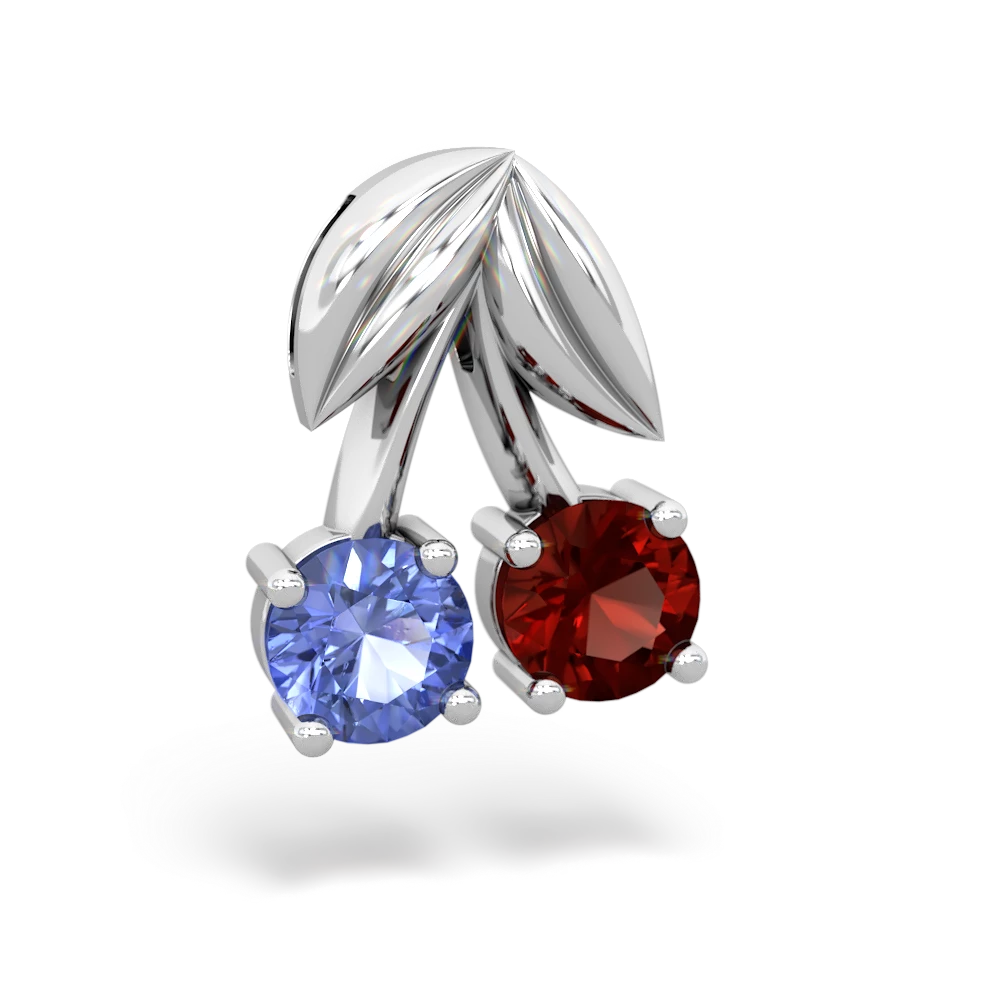 Tanzanite Sweet Cherries 14K White Gold pendant P7001