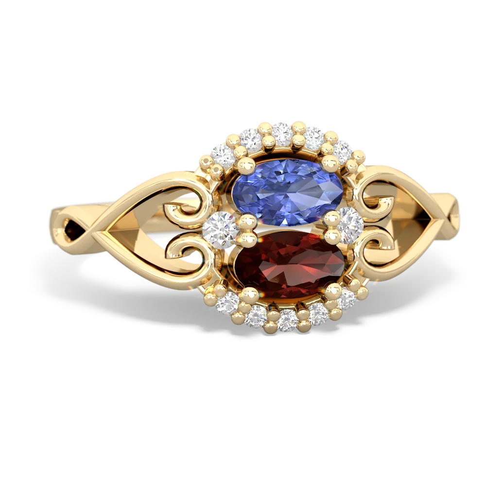 Tanzanite Love Nest 14K Yellow Gold ring R5860