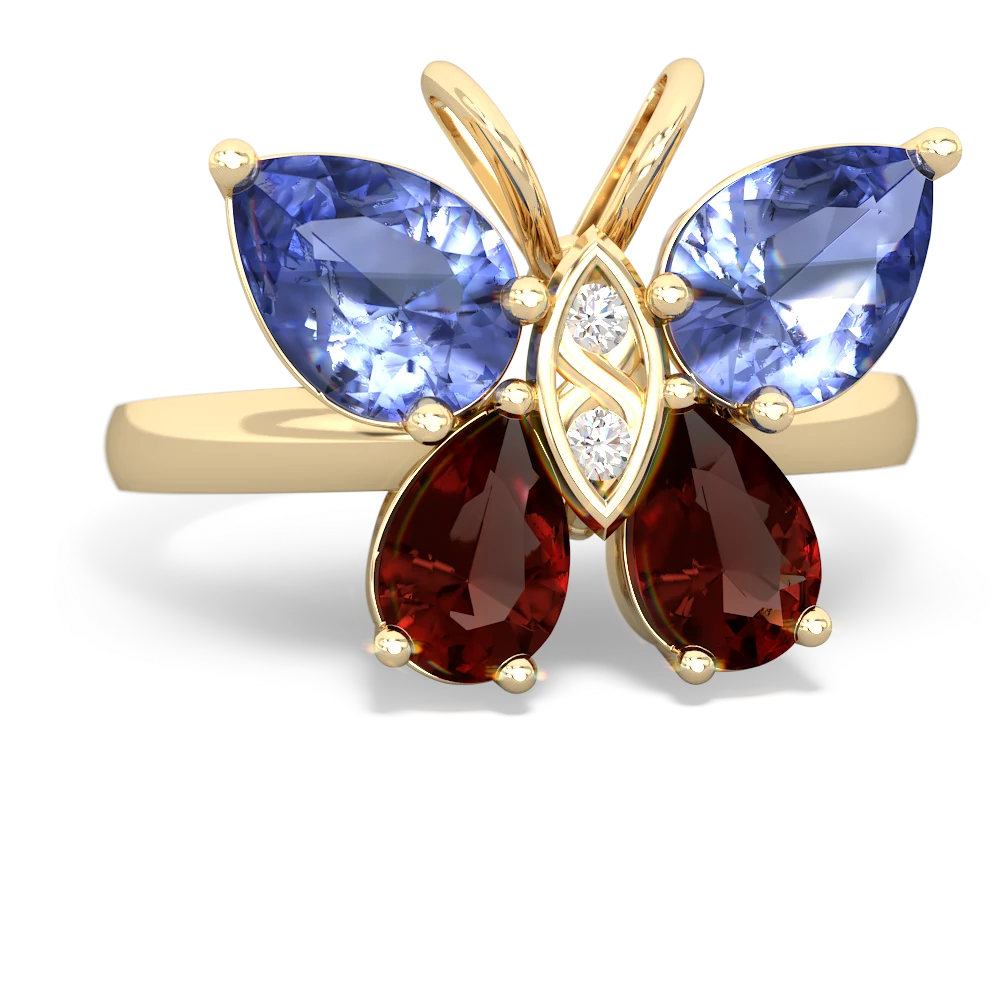 Tanzanite Butterfly 14K Yellow Gold ring R2215