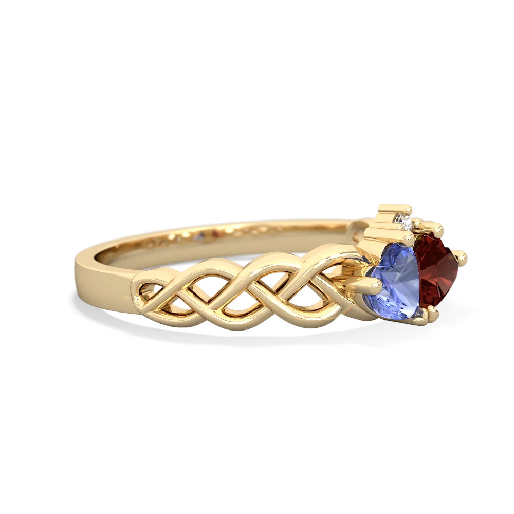 Tanzanite Heart To Heart Braid 14K Yellow Gold ring R5870