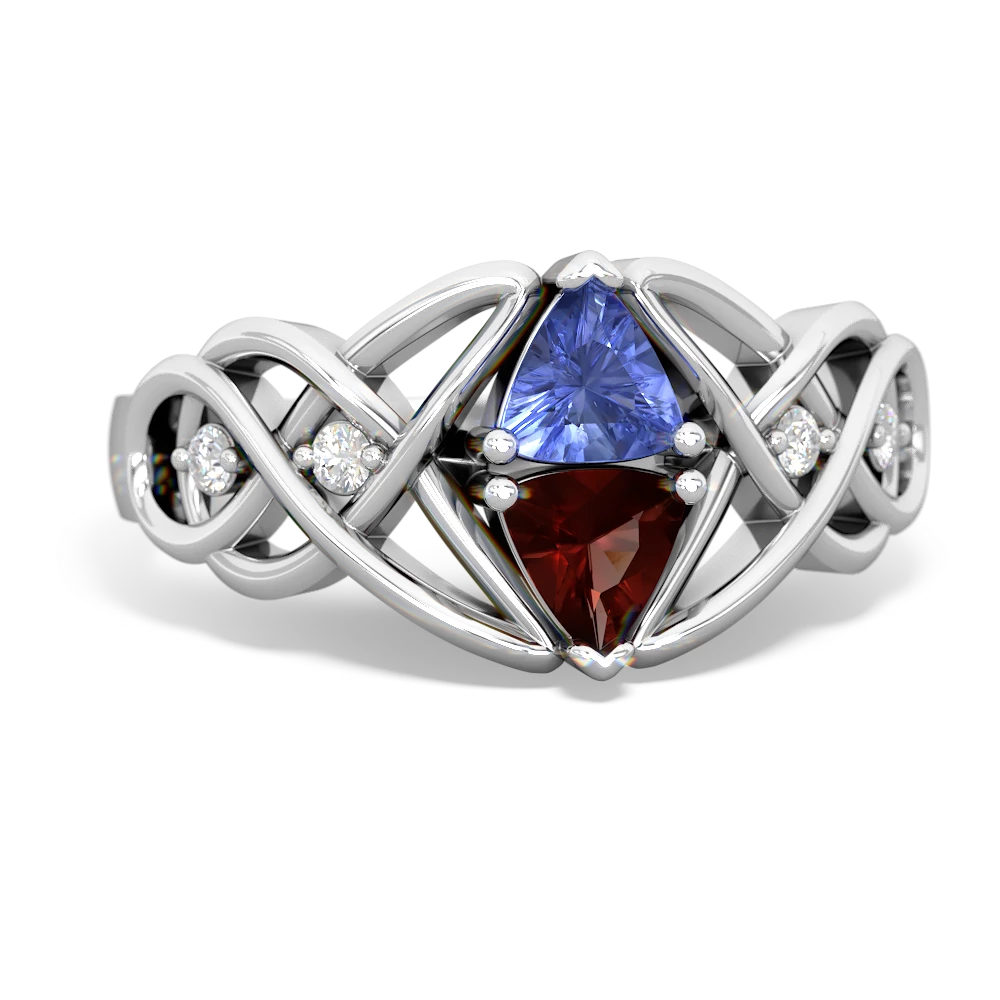 Tanzanite Keepsake Celtic Knot 14K White Gold ring R5300