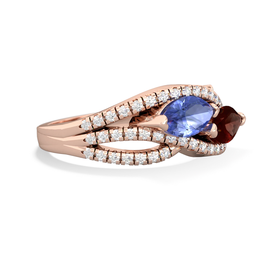 Tanzanite Diamond Rivers 14K Rose Gold ring R3070