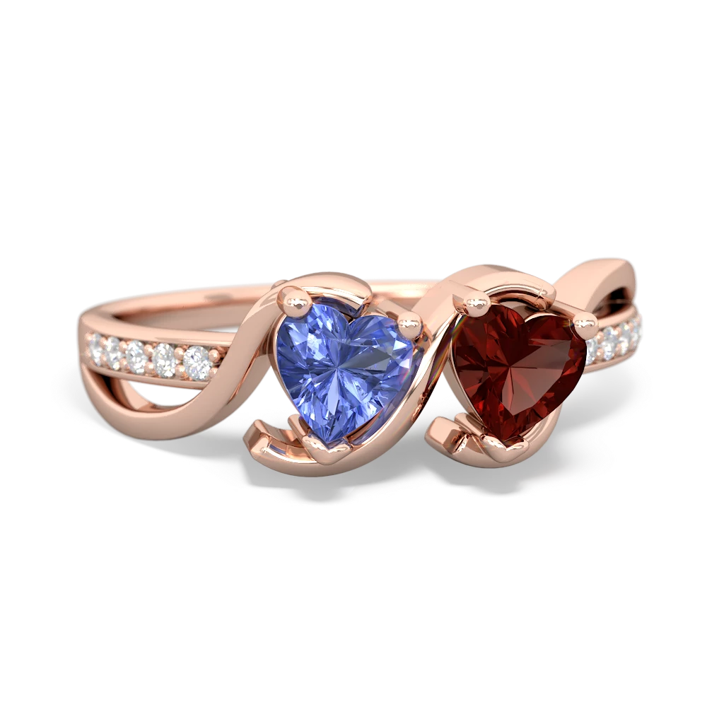 Tanzanite Side By Side 14K Rose Gold ring R3090