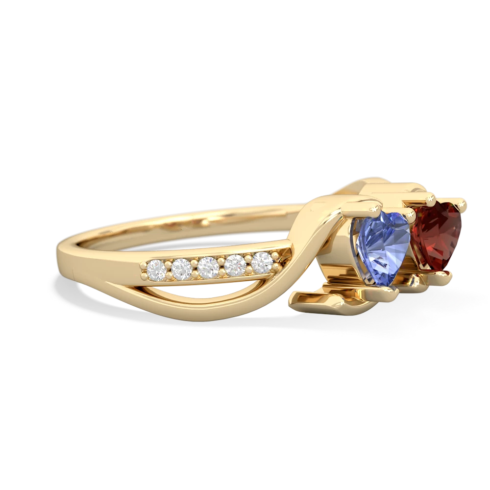 Tanzanite Side By Side 14K Yellow Gold ring R3090