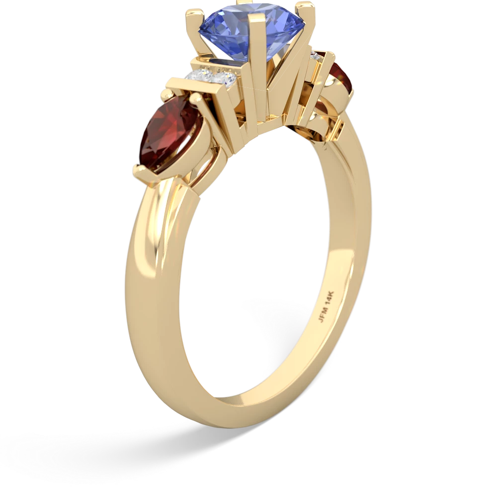 Tanzanite 6Mm Round Eternal Embrace Engagement 14K Yellow Gold ring R2005