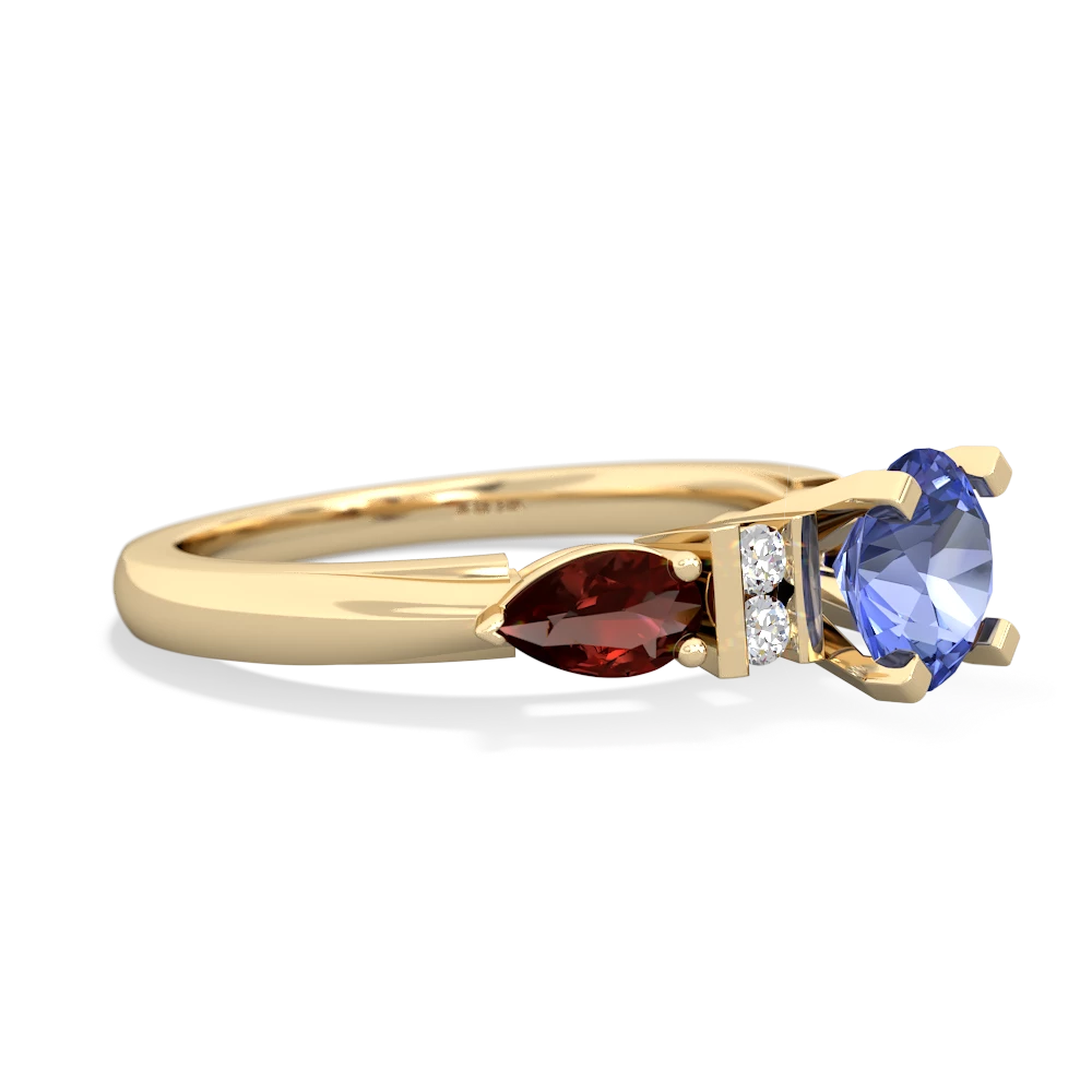 Tanzanite 6Mm Round Eternal Embrace Engagement 14K Yellow Gold ring R2005