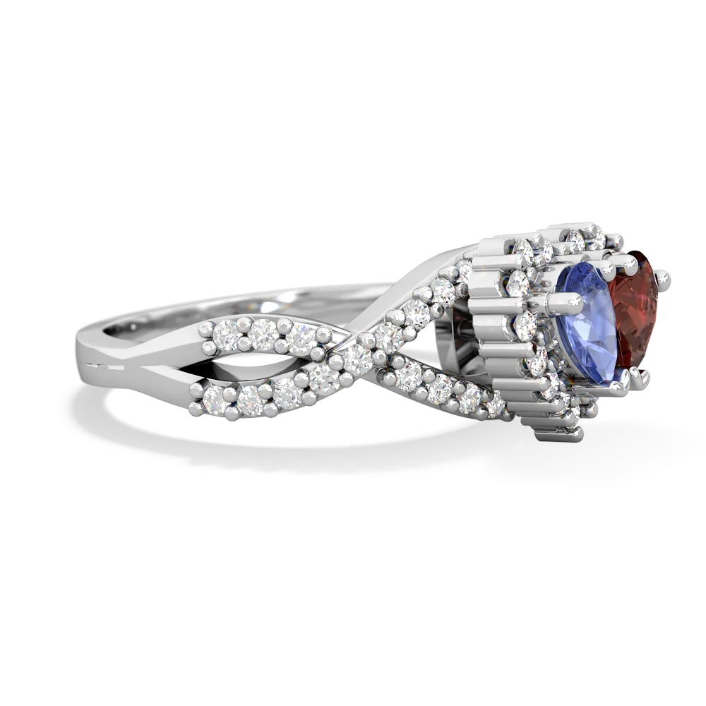 Tanzanite Diamond Twist 'One Heart' 14K White Gold ring R2640HRT