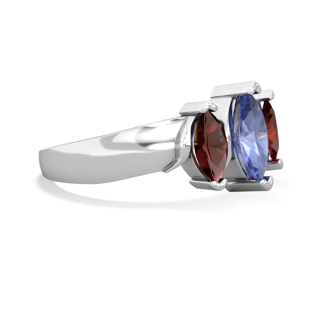 Tanzanite Three Peeks 14K White Gold ring R2433