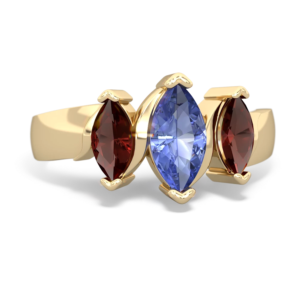 Tanzanite Three Peeks 14K Yellow Gold ring R2433