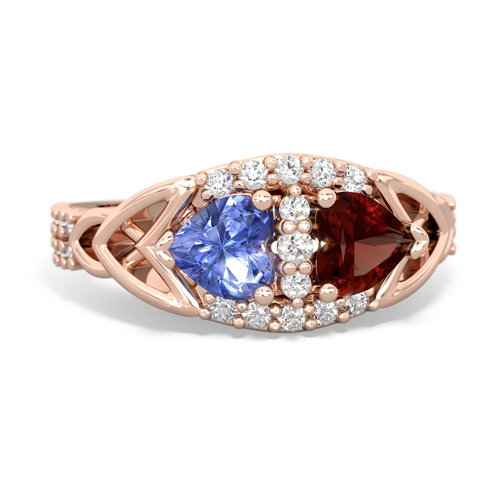 Tanzanite Sparkling Celtic Knot 14K Rose Gold ring R2645