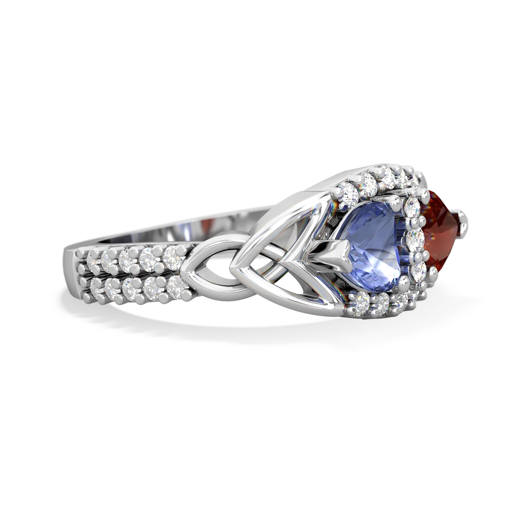 Tanzanite Sparkling Celtic Knot 14K White Gold ring R2645