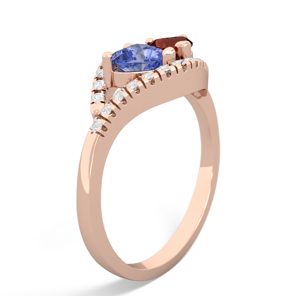 Tanzanite Mother And Child 14K Rose Gold ring R3010