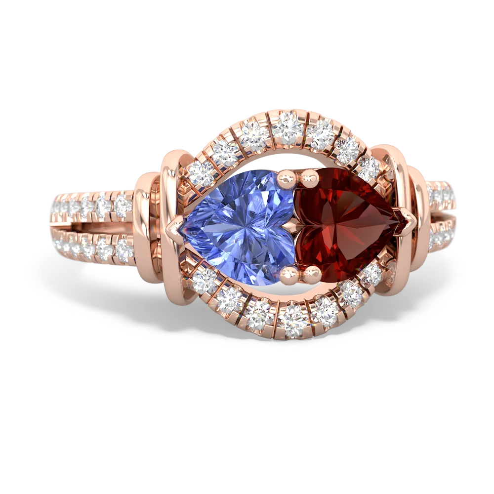 Tanzanite Art-Deco Keepsake 14K Rose Gold ring R5630