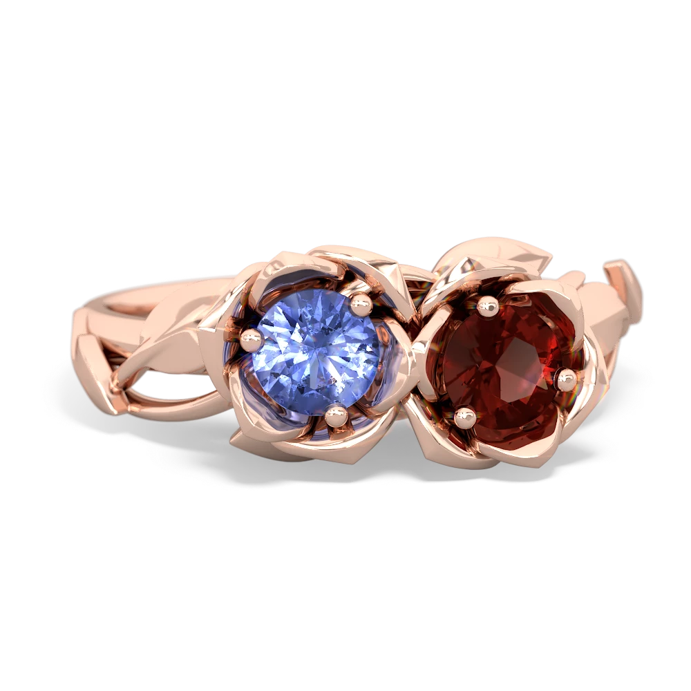 Tanzanite Rose Garden 14K Rose Gold ring R5510