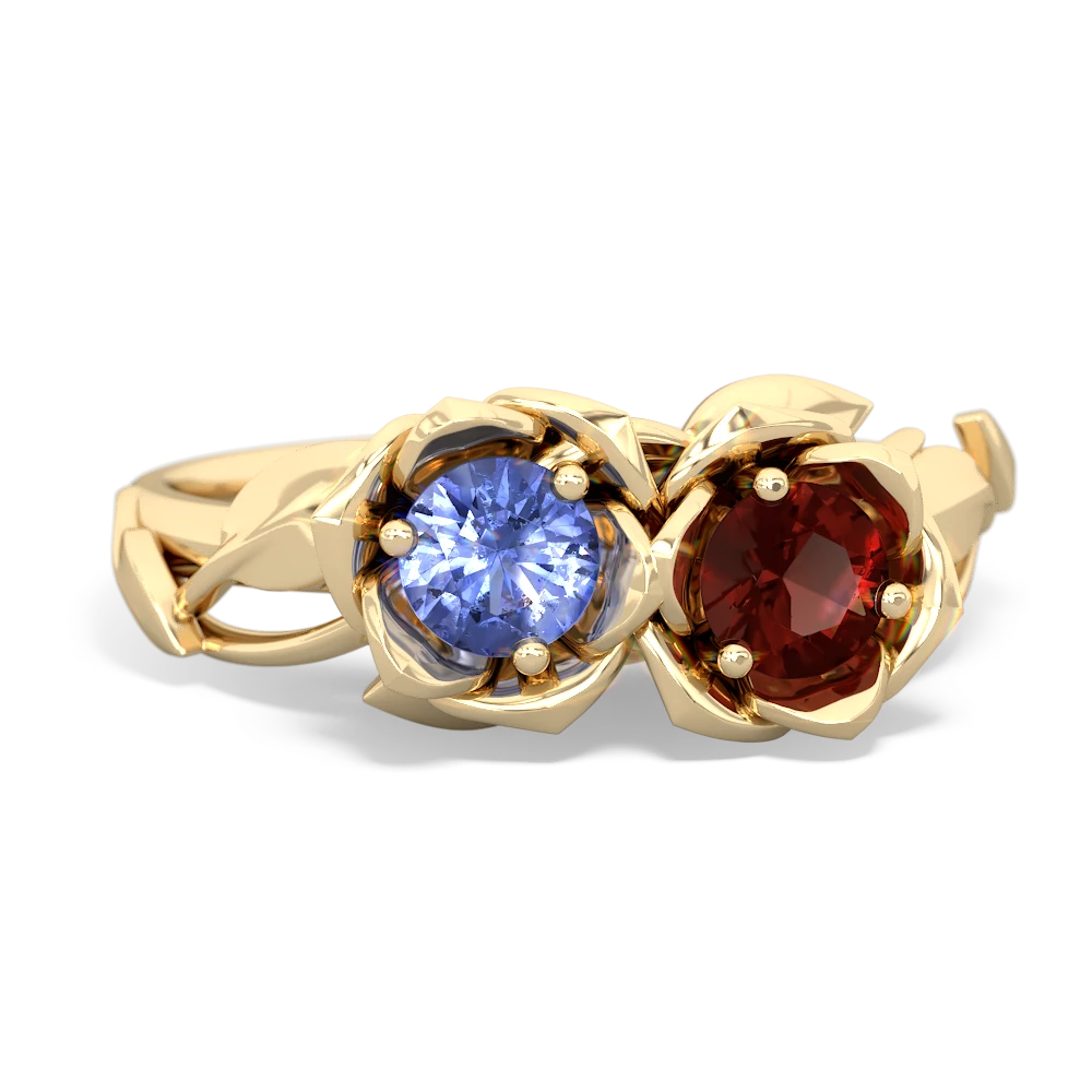 Tanzanite Rose Garden 14K Yellow Gold ring R5510