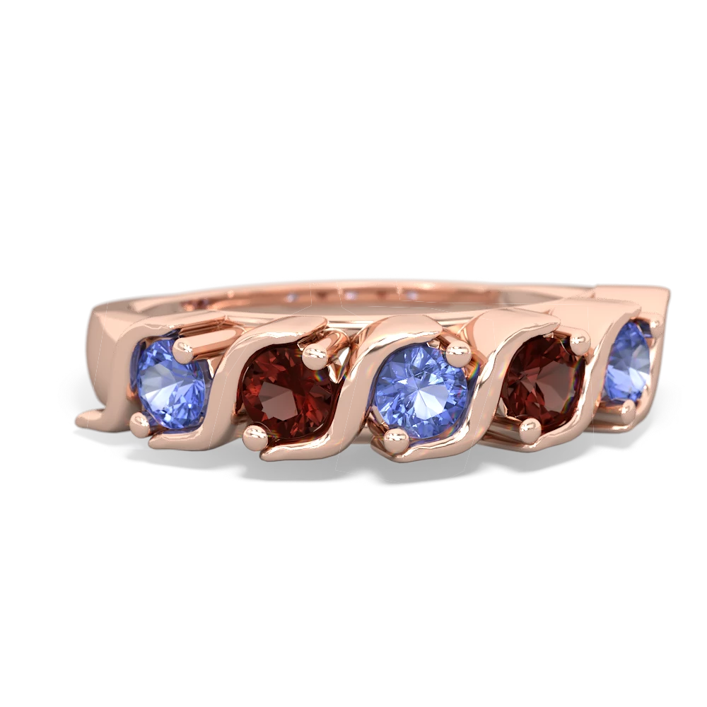 Tanzanite Anniversary Band 14K Rose Gold ring R2089