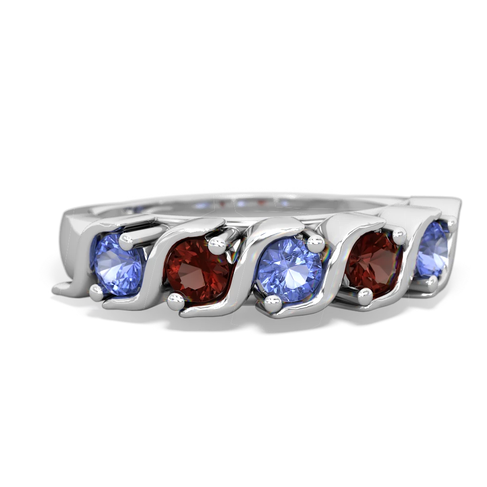 Tanzanite Anniversary Band 14K White Gold ring R2089