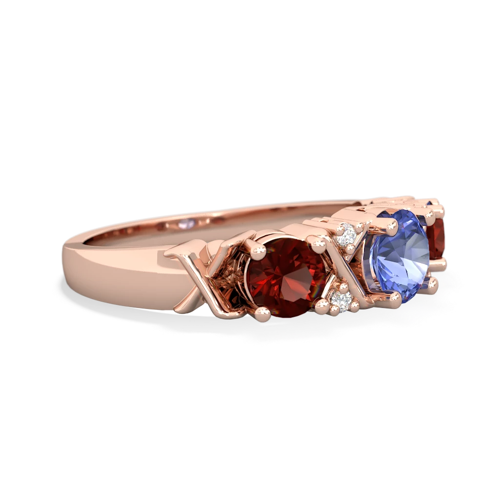 Tanzanite Hugs And Kisses 14K Rose Gold ring R5016