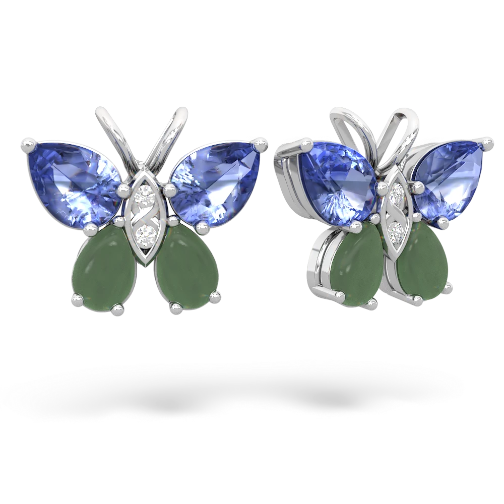 Tanzanite Butterfly 14K White Gold earrings E2215