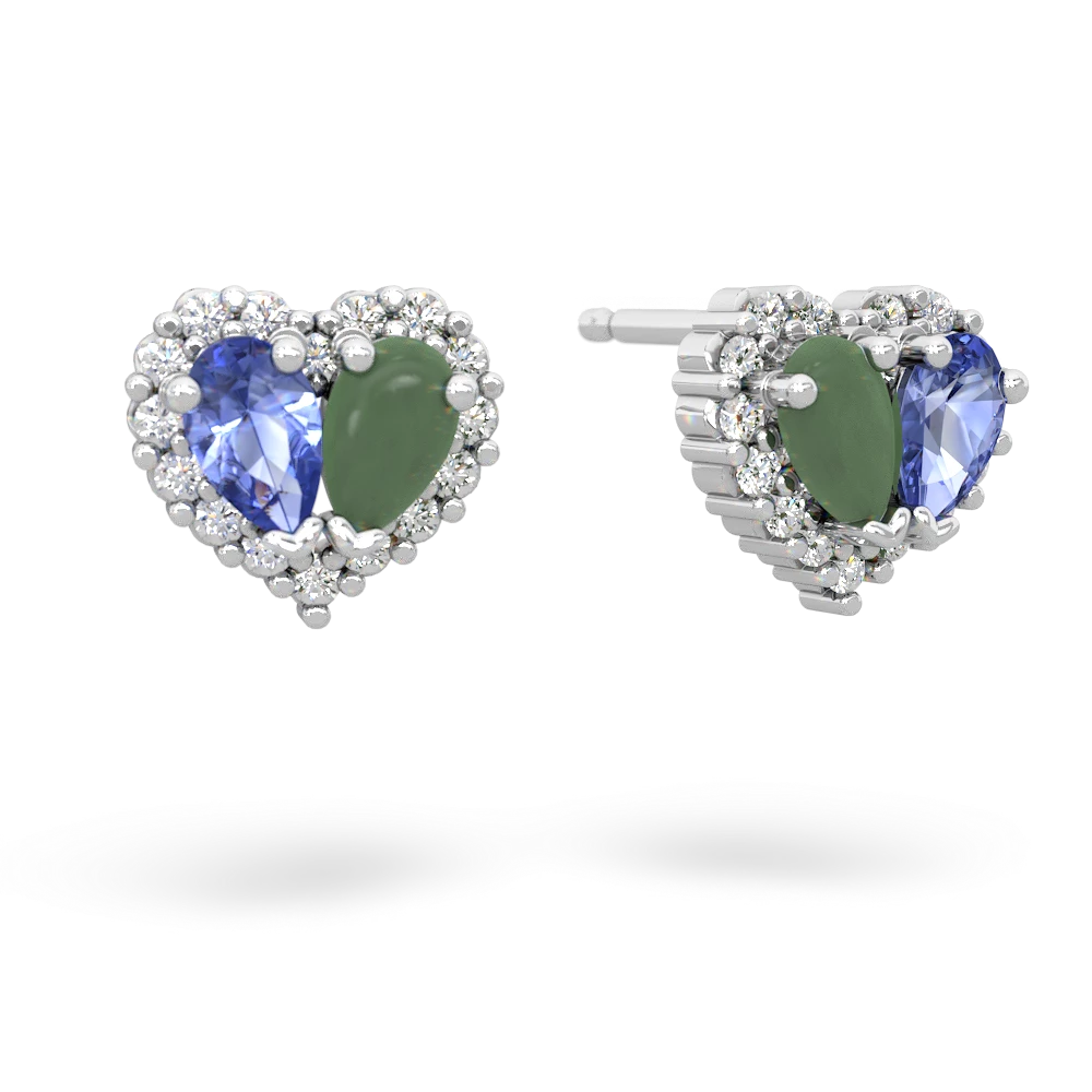 Tanzanite Halo 14K White Gold earrings E7008
