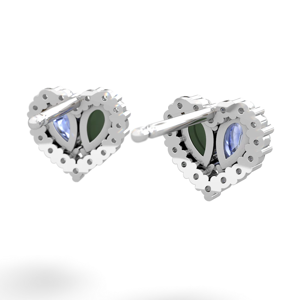 Tanzanite Halo 14K White Gold earrings E7008