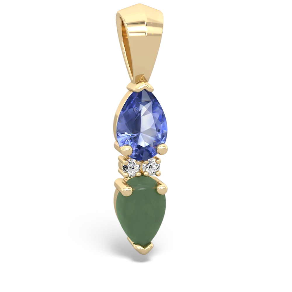 Tanzanite Bowtie Drop 14K Yellow Gold pendant P0865
