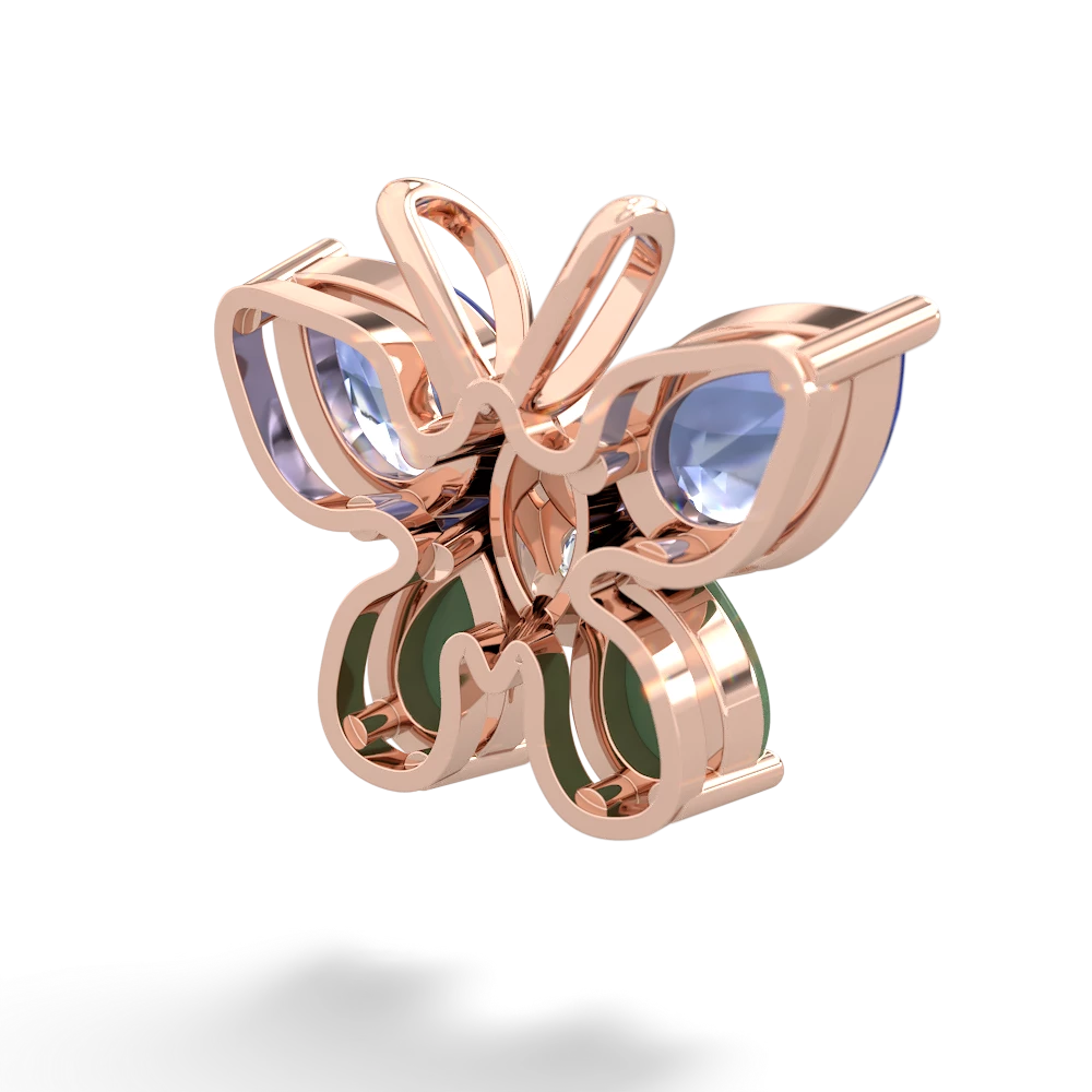 Tanzanite Butterfly 14K Rose Gold pendant P2215