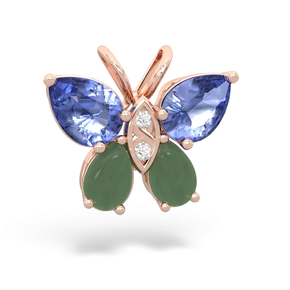 Tanzanite Butterfly 14K Rose Gold pendant P2215