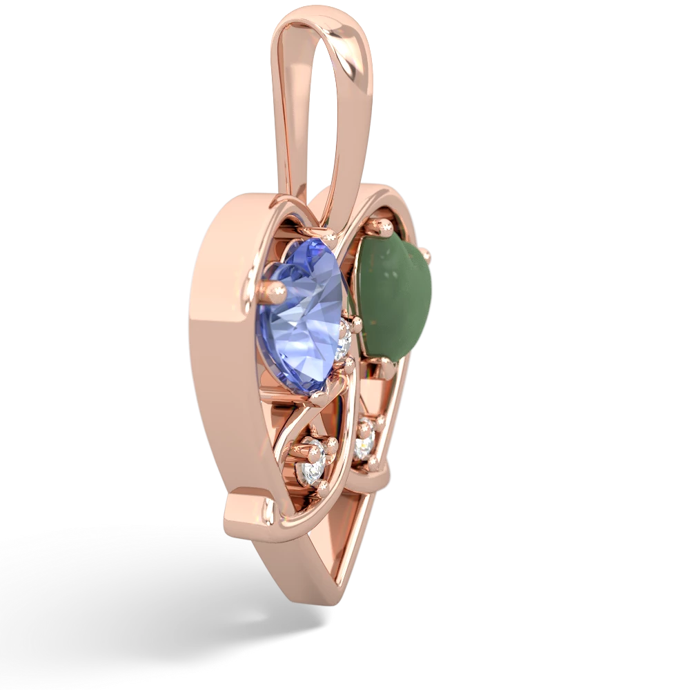 Tanzanite Celtic Trinity Heart 14K Rose Gold pendant P5331